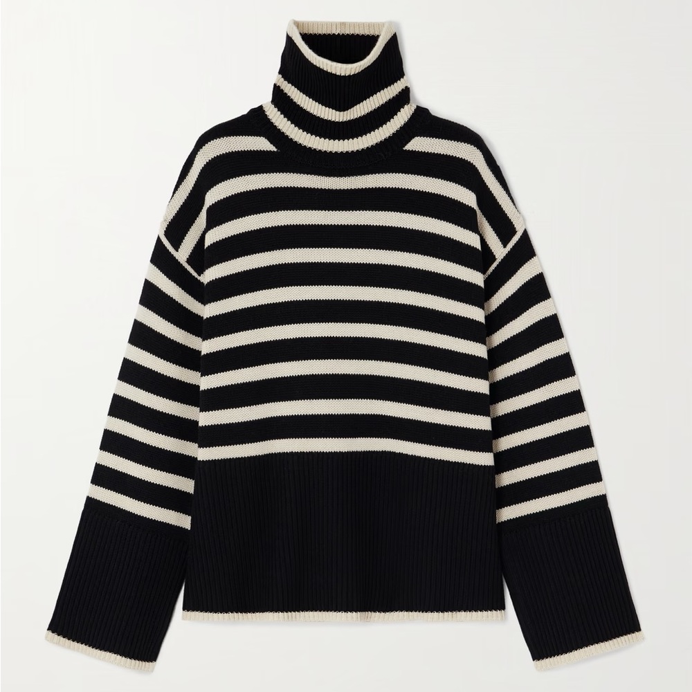 Toteme Signature Stripe Wool Blend Turtleneck